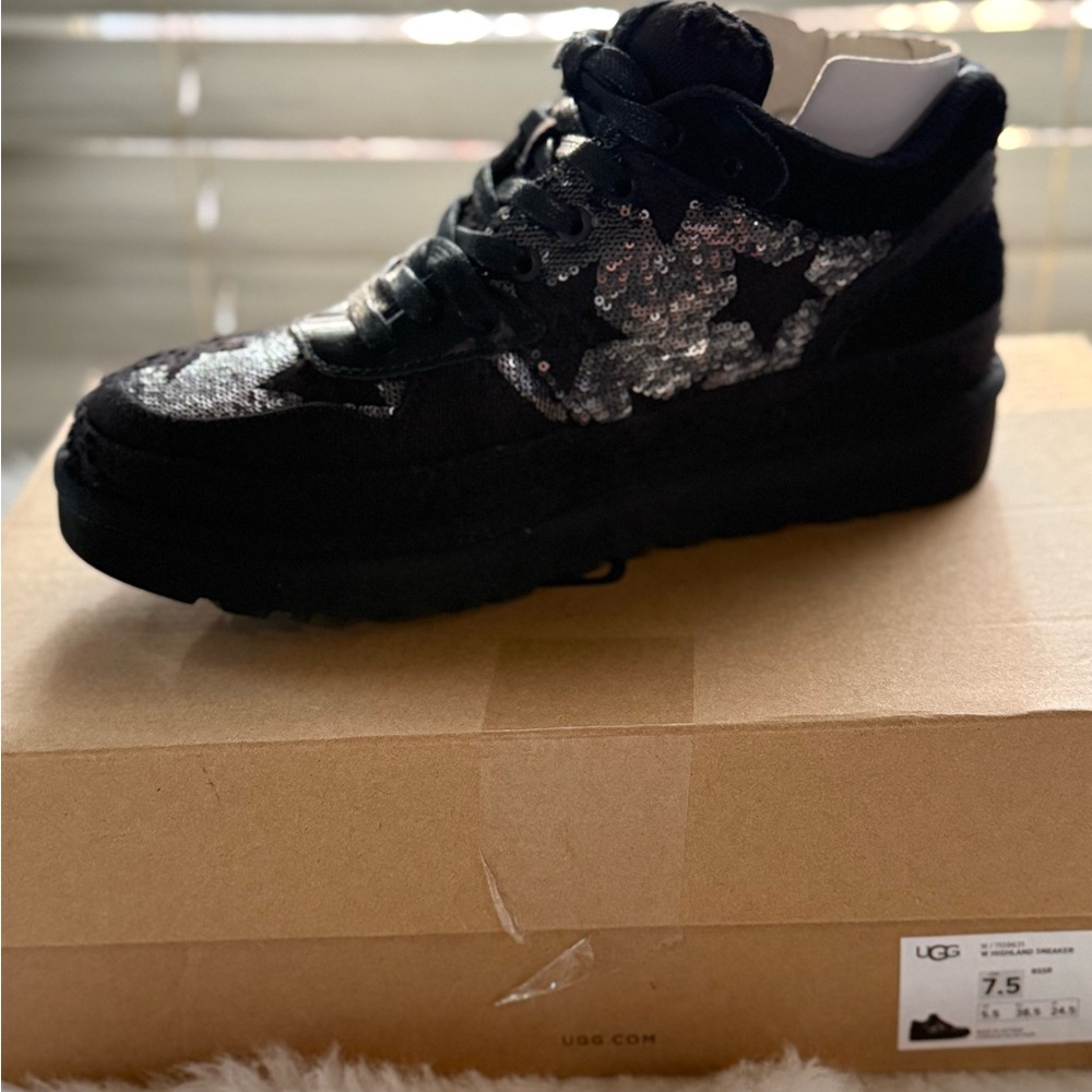 UGG Black and Silver Sequin Shoes